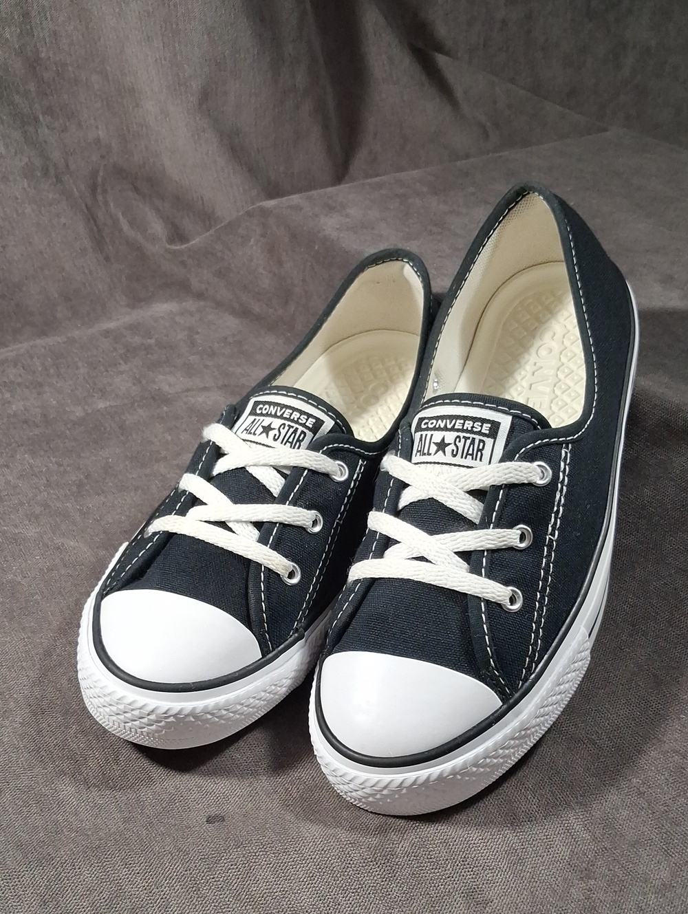 Converse Chuck Taylor All Star Ballet Lace Black Slip Low Sneakers VG US 6